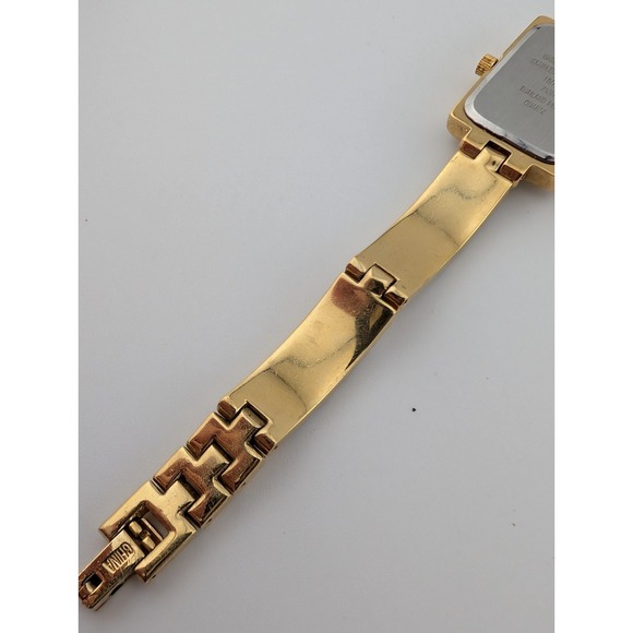 Anne Klein Watch Women 17mm Gold Tone MOP Dial Crystal Bling Tank 7" New Battery - Picture 8 of 8